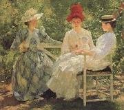 Edmund Charles Tarbell Three Sisters-A Study in june Sunlight Spain oil painting artist
